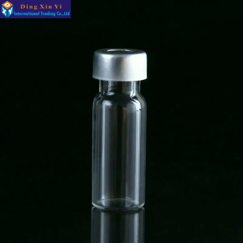 100pcs/lot 1.5/2ml Transparent Top jaw chromatographic bottle,HPLC autosampler headspace vial Suitable for Agilent Waters Varian