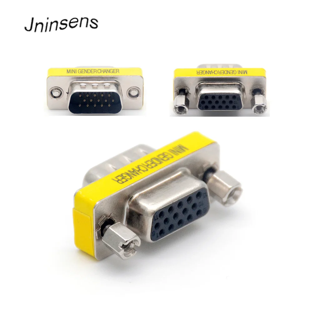 2 Pcs/lot 15 pin DB15 VGA Mini Gender Changer Adapter VGA Connector VGA M/F Male to Female Adapter Wholesale