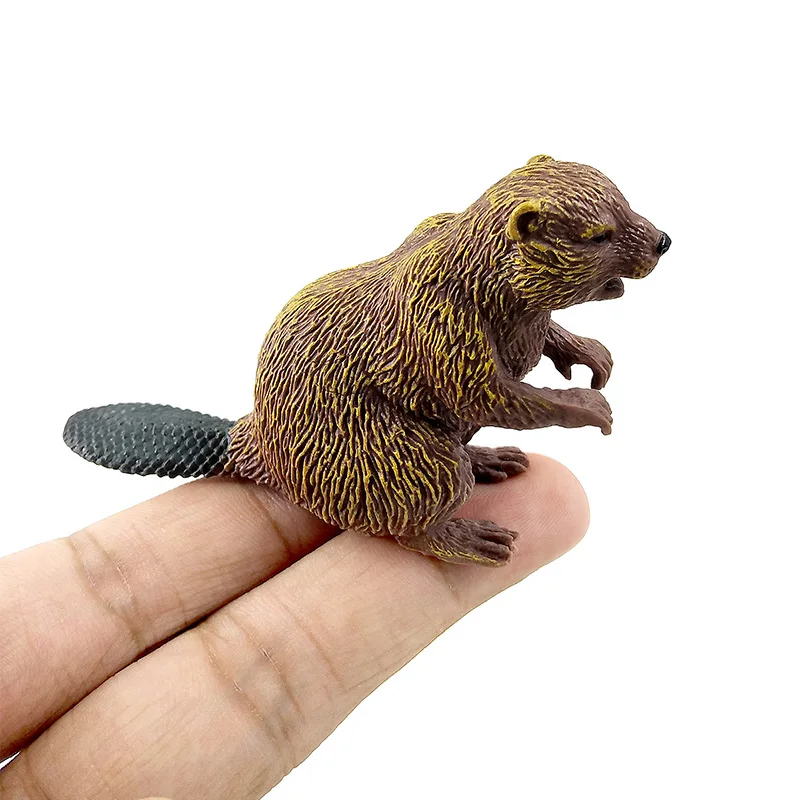 Simulation forest wild animal model one piece Badger Wolverine Anteater Beaver Bear action figure PVC toy figurine Gift For Kids