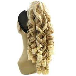 Soowee Lange Blonde Lockige Clip In Haar Extensions Pony Schwanz Hohe Haarteile für Haar Klaue Pferdeschwanz Frauen Headwear Zubehör