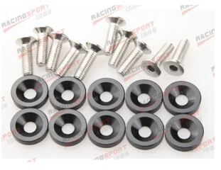 

10PCS BILLET ALUMINUM BLACK FENDER/BUMPER/WASHER BOLT ENGINE BAY DRESS UP KIT