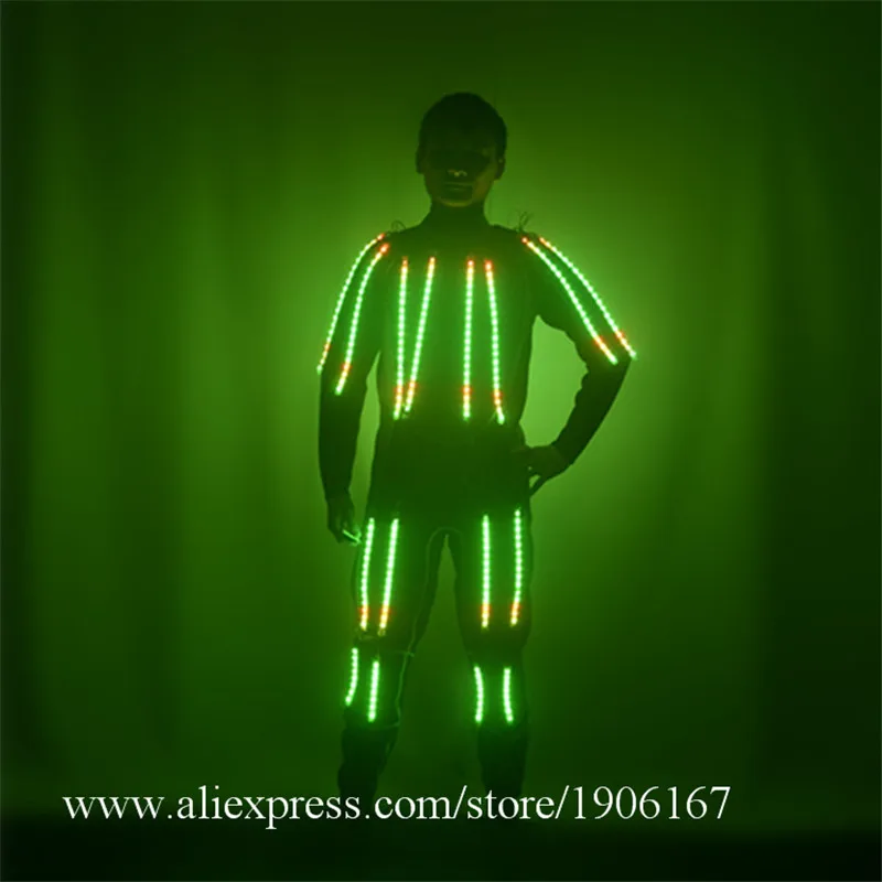 Full Color Led Light Dance Costumes Ballroom Luminous Robot Men Suit Clothing Party Performance Show Led Growing Waterproof Wear