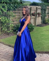 Mbcullyd Royal Blue Prom Dresses Long 2023 Elegant Ruffled A-line Formal Evening Dress Party For Women Cheap vestidos de fiesta