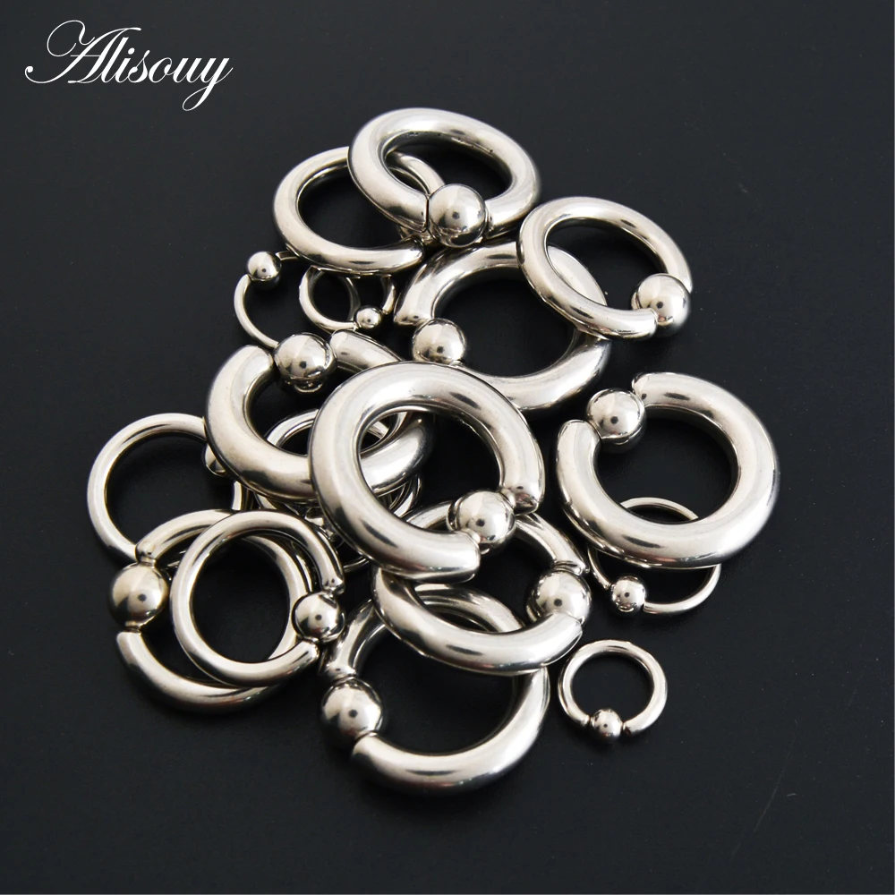 Alisouy 1PC 16G Stainless Steel Captive Bead Rings BCR Piercings Lips Nose Rings Ear Tragus Nipple Rings Navel ring Body Jewelry