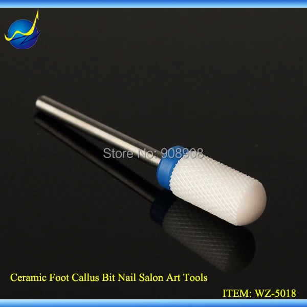 1pc New Ceramic Nail Drill Bit white Remove Foot Ceramic Bit File Manicure Pedicure 3/32 Shank Nail Art Machine Tools - Medium