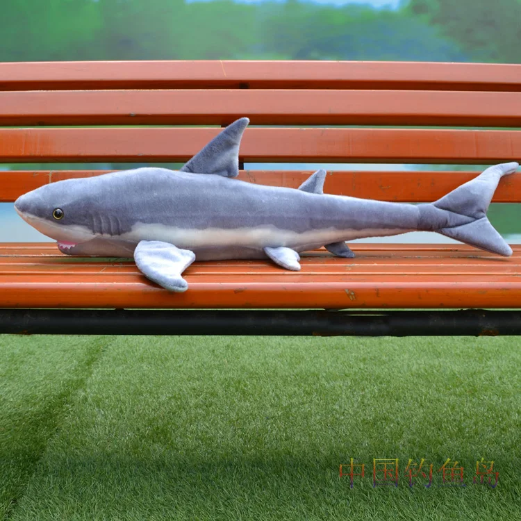 

small size plush shark toy simulation gray shark stuffed doll birthday gift about 100cm