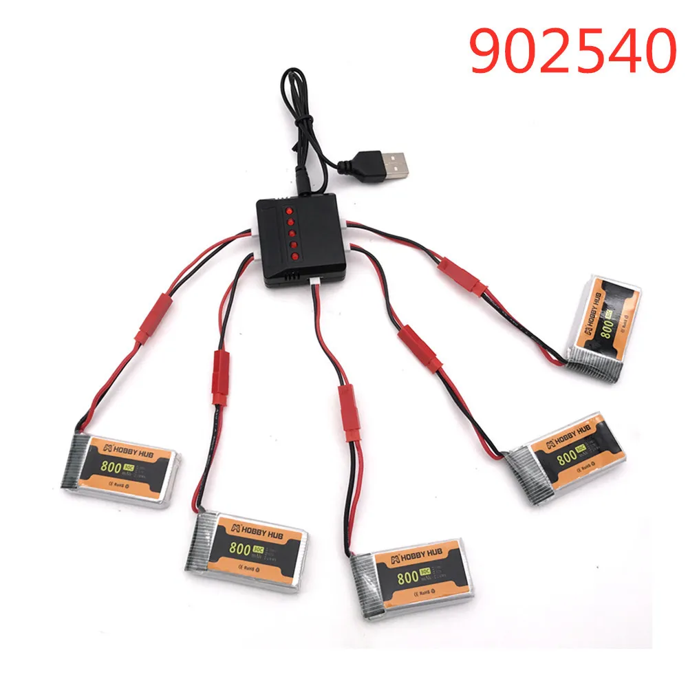 3.7V 800mAh 902540 Lipo Battery For MJX x400 X300C X800 RC Quadcopter drone Spare Part 3.7v battery jst plug and charger set