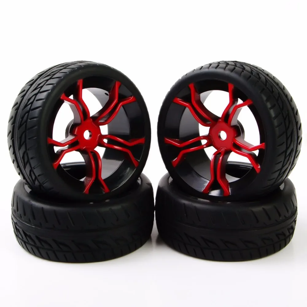 Racing RC 1:10 Flat Rally 4Pcs HPI On Road Car Tire Wheel Rims HSP For 1/10 RC Car Tires Accessory