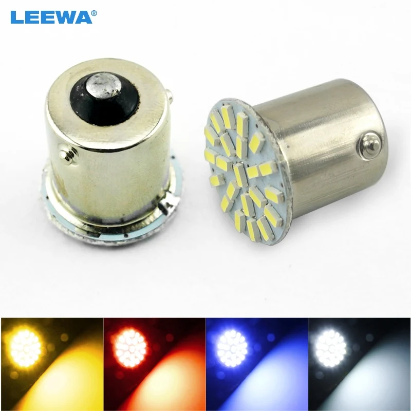 

LEEWA 200pcs S25 P21W 1156 BA15S 3014 22 SMD Led Auto Car Turn Lamp Tail Parking Light Reverse Light Break Light Parking Lamp