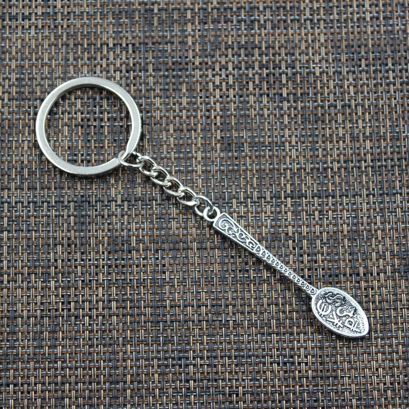 Hot Fashion Dollar Spoon Money 57x12mm Pendant 30mm Key Ring Metal Chain Bronze Silver Color Men Car Gift Keychain Dropshipping