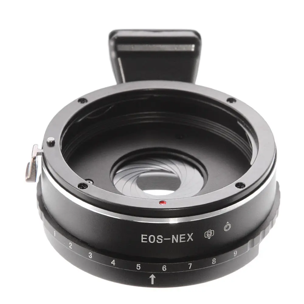 Built-in Aperture Adapter Ring for Canon EOS-EF Lens to SONY E Mount NEX-7 6 NEX-3 NEX-3C A6500 A5100 A5000 NEX-VG10 VG20 FS700