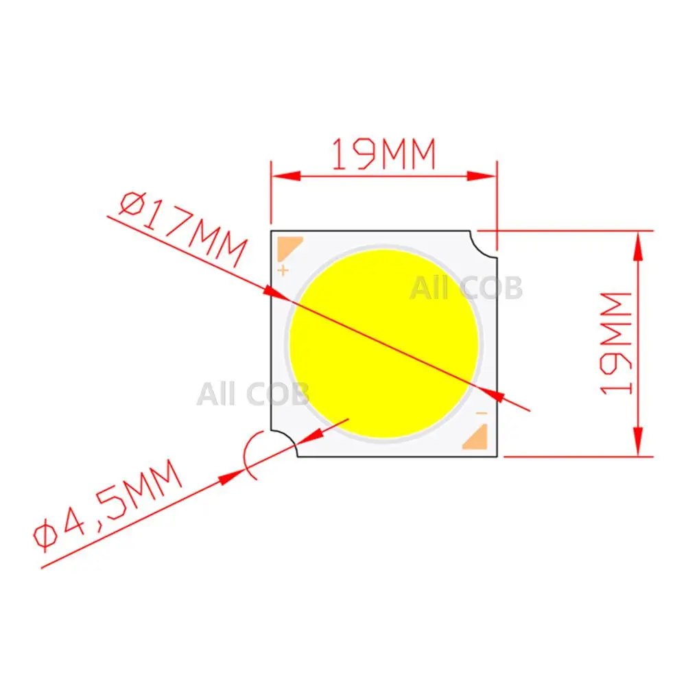 Manufacturer 19x19mm Square Aluminum Board LED COB Strip Epistar chip Light Source Module 10W 15W 20W 30W COB for bulb lamp