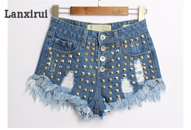 

Brand New Women 'S Fashion Denim Shorts Spike Rivet Shorts Hot Summer Jeans Studded Festival Shorts Vintage S -Xxxl