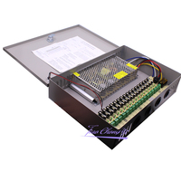 12V 10A 120W Fused 18 Channel CCTV power supply switch box for surveillance camera Security output 120W,9 port CE, LVD Approved