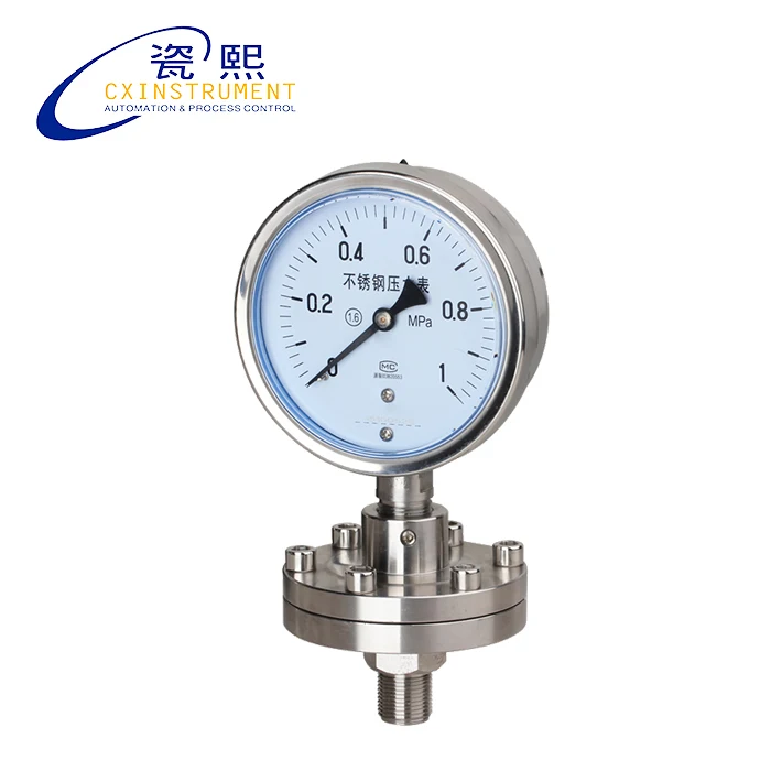 

The Sealed Diaphragm Pressure Gauge With 0~40 Mpa Pressure Range 60mm Diameter Radial Install Air Pressure Gauge