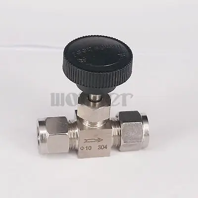 

Fit 10mm OD Tube 304 Stainless Steel Shut Off Flow Control Needle Valve Compression Fitting 915 PSI