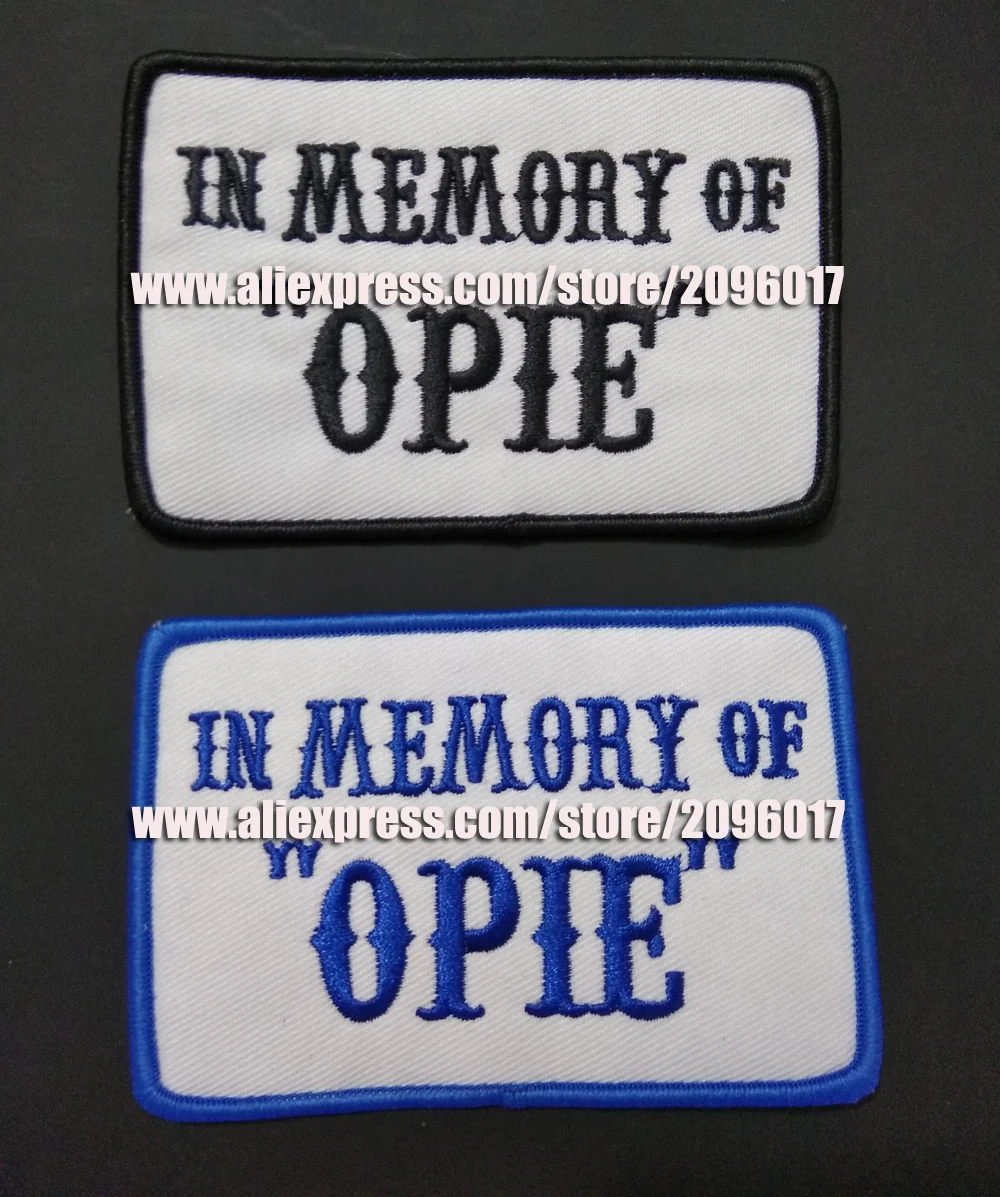 Parches OPIE de alta calidad en memoria para insignias de motociclista, parches para ropa, chaleco Jacke, Garement, hierro, parches bordados