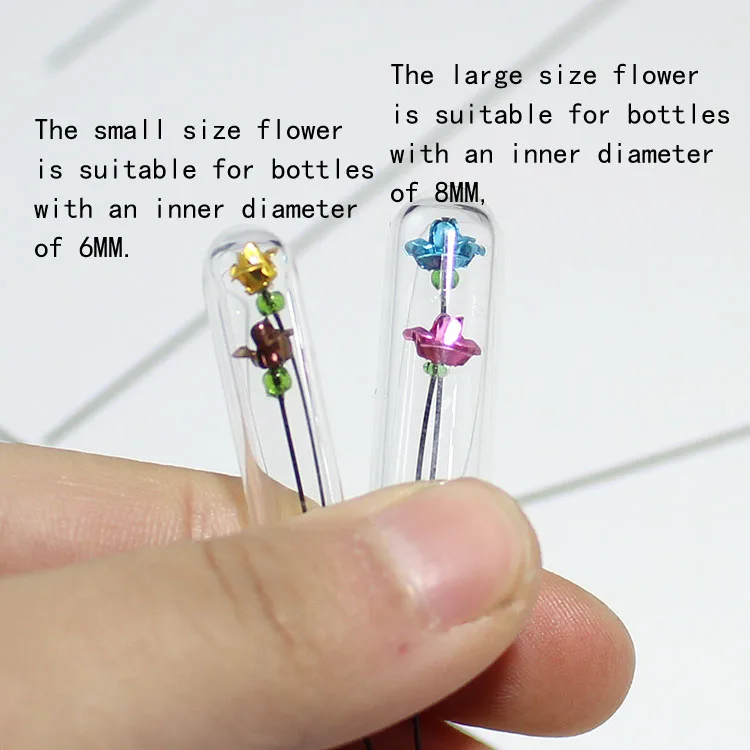 15PCS Colourful mini Rose flower Decoration for Filler Rice Vial Glass Wishing Bottle Charm Pendant