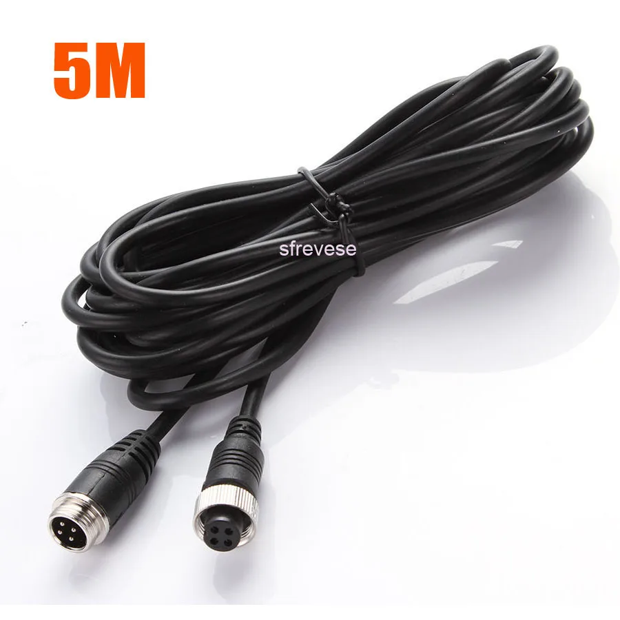 

5M 16FT 4Pin Video Extension Cable Wire For Car Bus Truck Reversing CCTV Rear View Camera Vehicle Backup Monitor 50pcs/lot