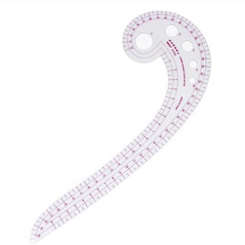 Affordable 11.8" Long Comma Shaped Plastic Transparent Curve Ruler