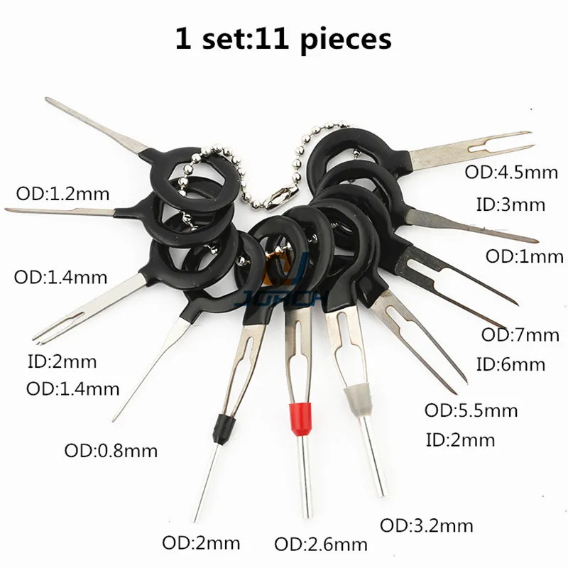 New 11pcs Auto Terminal Removal Tool Car Plug Wire Harness Terminal Extraction Pick Connector Crimp Pin Back Needle Remove Tool