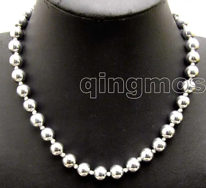 SALE Beautiful! Big 10mm White Super Luster Round High Quality Hematite 18