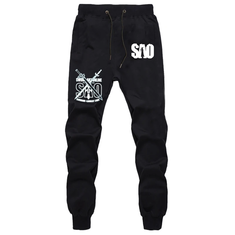 New Summer Fashion Casual Sweat Breathable Pants Casual Sword Art Online SAO Men Women Cotton Straight Jogger Jogging Trousers