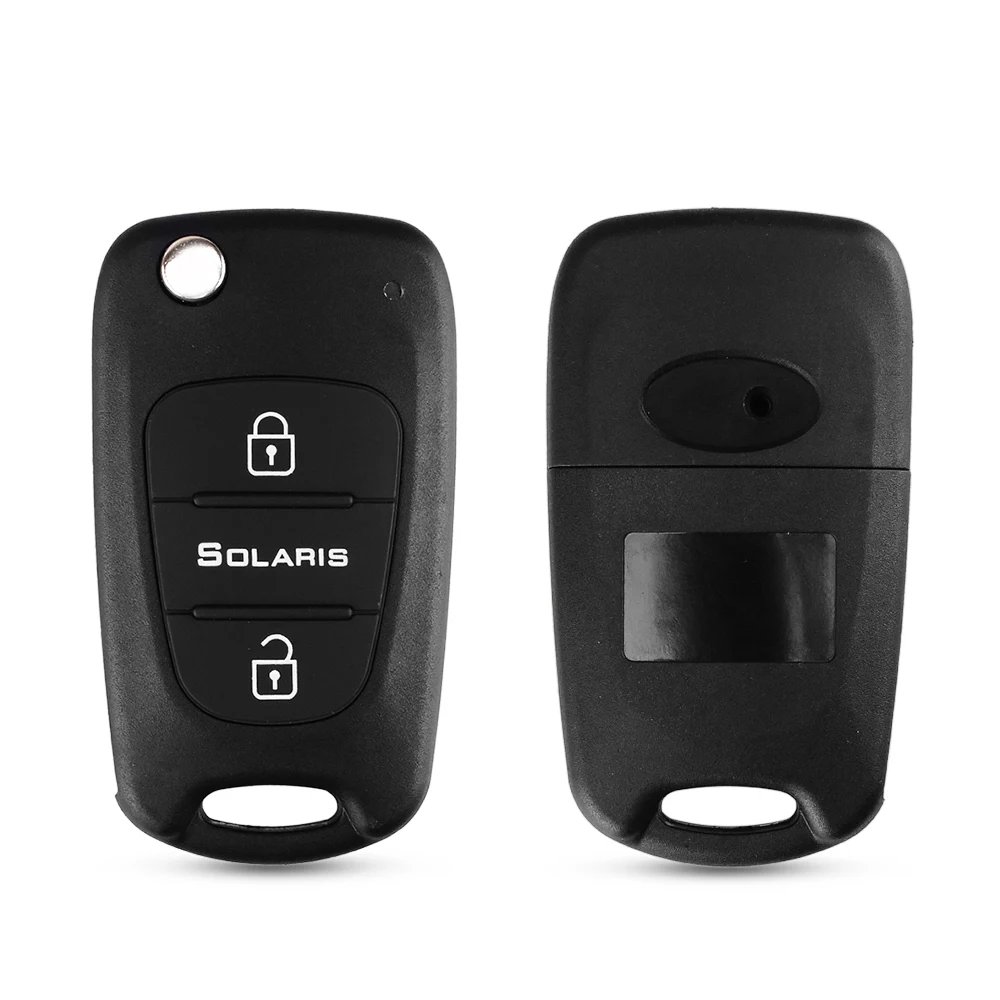 KEYYOU 3 Button Replacement Car Flip Folding Key Shell Blank Remote Fob Shell For Hyundai Solaris