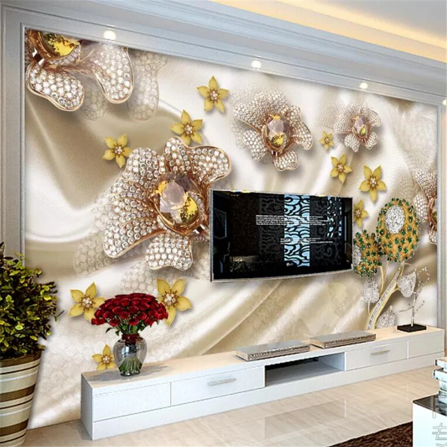 

wellyu papel de parede Custom wallpaper 3D photo mural stereo pearl gold rose soft bag wallpapers for living room wallpaper обои