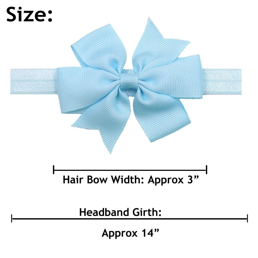 10 Pieces Baby Girls Headbands 3 Inch Grosgrain Ribbon Hair Bows Headbands for Baby Girls Infants Kids and Toddler