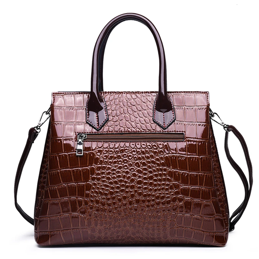 Imagem -03 - Moda Padrão de Crocodilo Bolsas Femininas de Luxo Designer Grande Bolsa de Ombro de Couro da Marca Crossbody Bolsas para as Mulheres