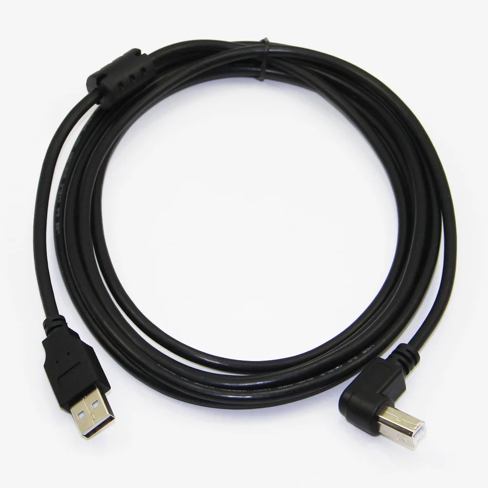 Bochara 90degree USB 2.0 Printer Cable Type A Male to Type B Male Foil+Braided Shielded 30cm 50cm 1m 1.5m 1.8m 3m 5m