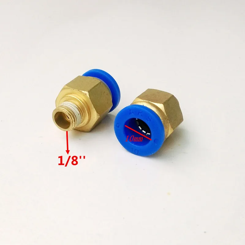 10pcs/lot 10mm Tube 1/8'' Thread Pneumatic Fitting Quick Joint Connector PC10-1