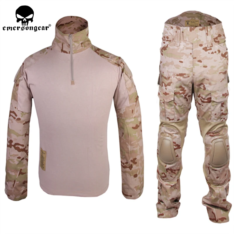 EMERSON-Uniforme da combattimento per allenamento softair, tute camicie e pantaloni con gomiti e ginocchiere, EM6970 MC e MCAD