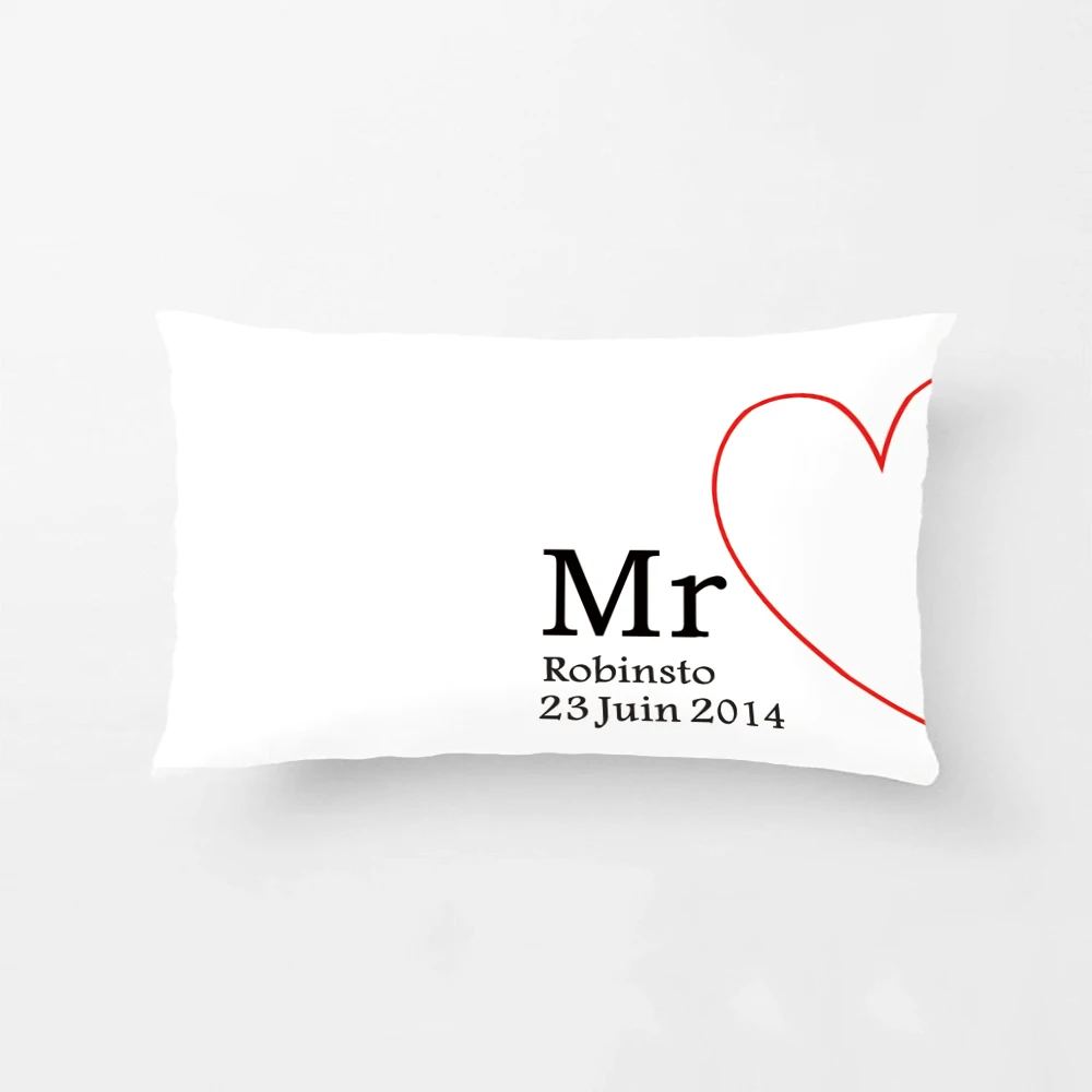 Custom Mr and Mrs Pillow Cover Date Love Pillowcases Personalized Couple Covers Gift for Wedding Engagement Gift By Lvsure