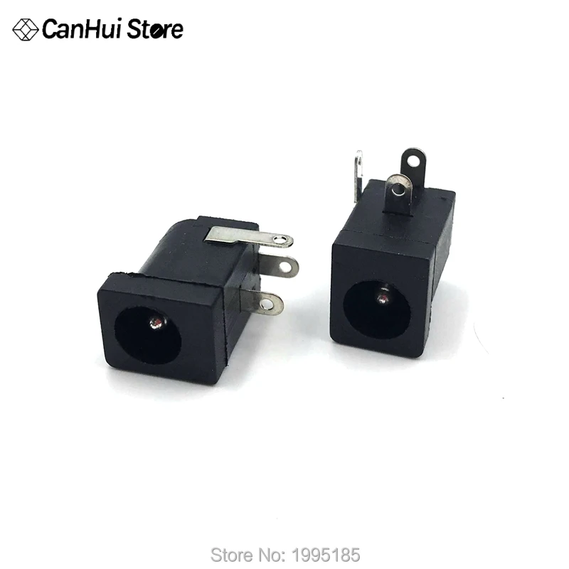 10pcs DC-005 Black DC Power Jack Socket Connector DC005 5.5*2.1mm 5.5*2.5 2.1 socket Round The Needle DC-005 DC Socket