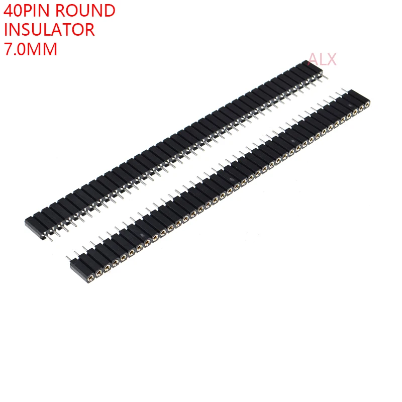 1/2/5pcs 1x40 Pin Single Row Round Female Pin Header 2.54mm Pitch Insulator 7.0mm Strip Connector Socket 40p 40pin For Pcb