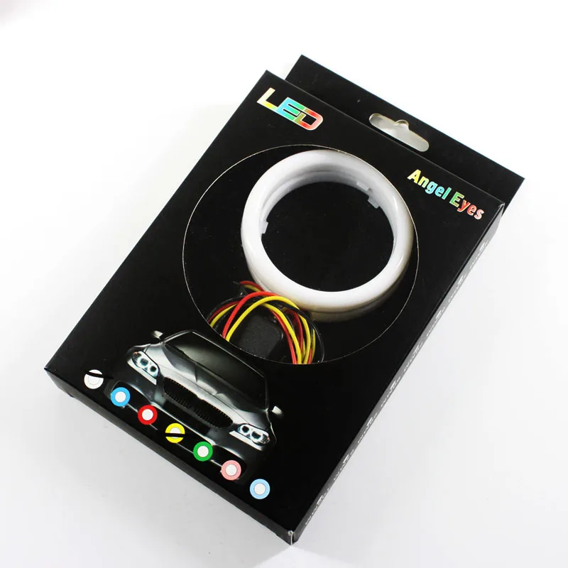 Car Halo Rings Angel Eyes  LED White and Yellow 60/70/80/90/95/100/110/120 MM Motorcycle Car Angel Eyes LED Waterproof DC 12V 3W