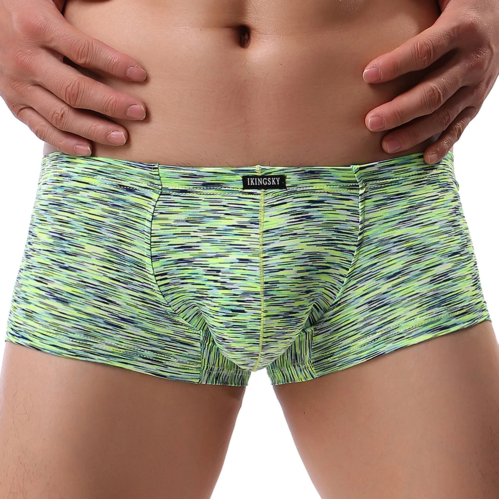 Men\'s Stretch Boxer Underwear Sexy Low Rise Men Pouch Boxer Shorts