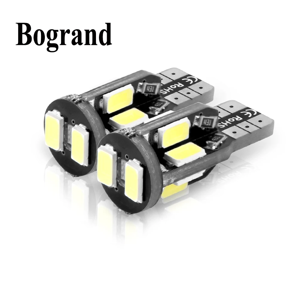 Bogrand 2PCS Car Styling 10SMD 5730 Canbus  T10 Led No Error w5w 194 168 Auto Dome Lamp Light  Bulbs 12V