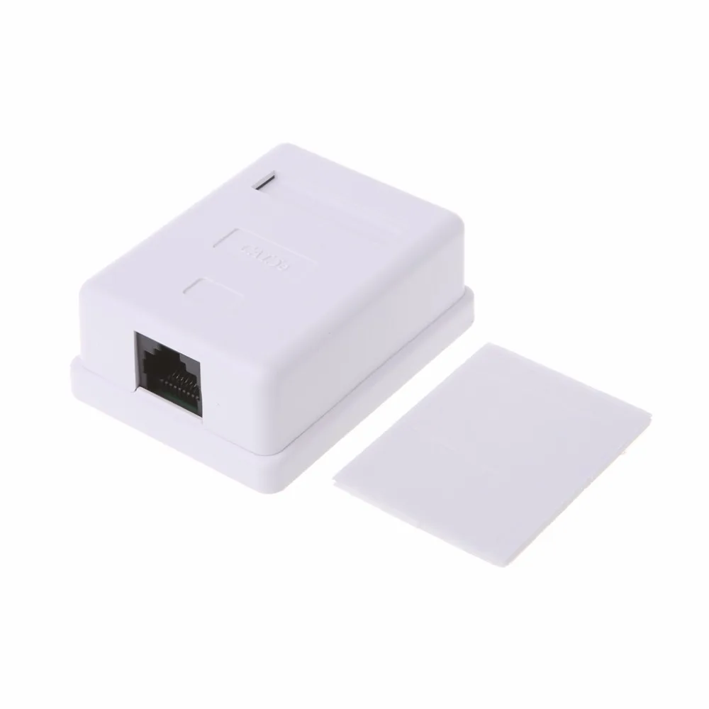 Cat5e RJ45 Wall Coupler Jack Adapter 8P8C HM-HB01 Model UTP Unshielded Single Port Desktop Mount Box