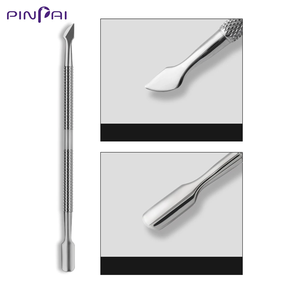 In acciaio inox Nail Art Double Sided spingi cuticole Finger Dead Skin Cut smalto per unghie rimuovi Manicure Pedicure strumenti per la cura delle unghie