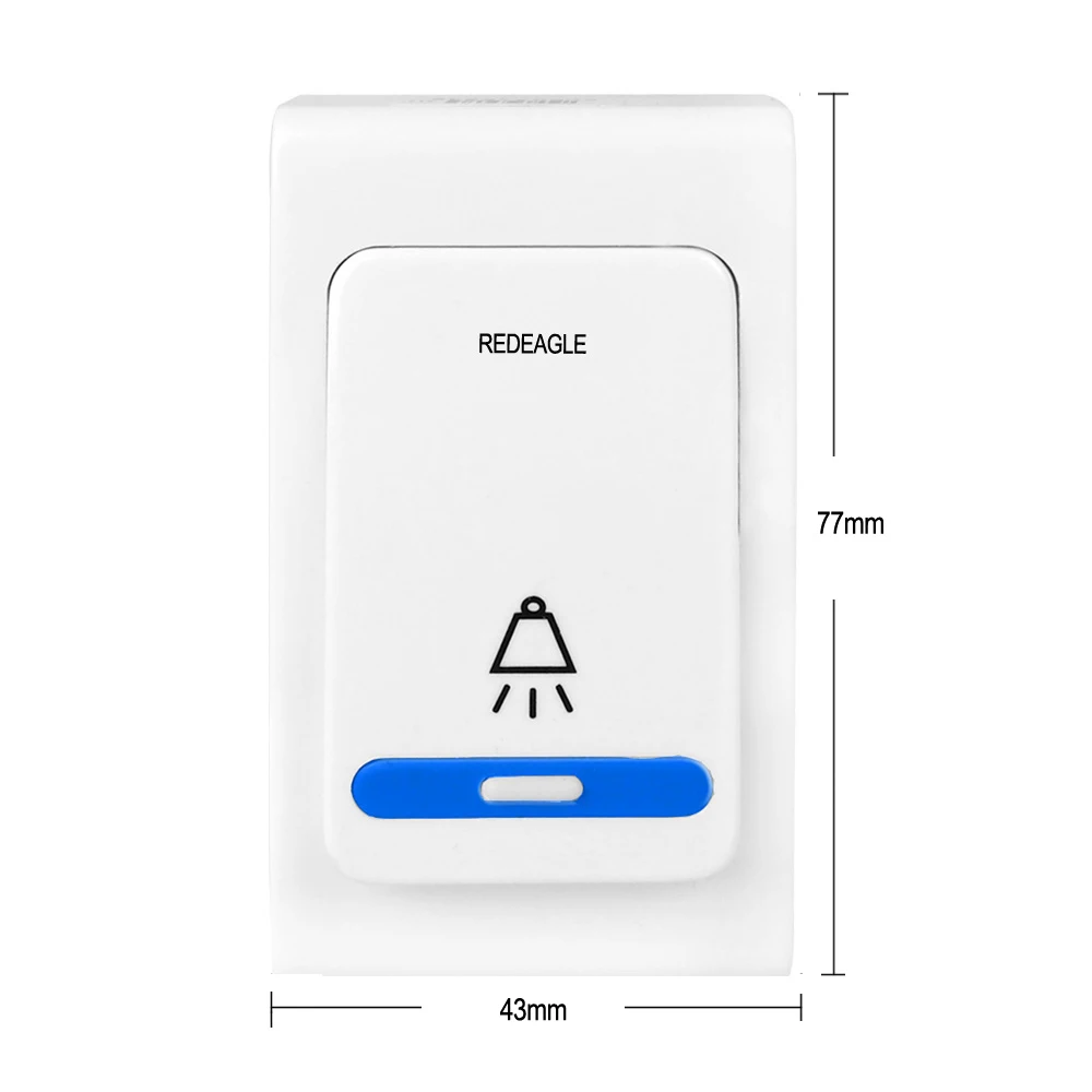 REDEAGLE Home Wireless Doorbell 38 Tunes Chimes Digital Remote Control Door Bell LED Receiver V006B2