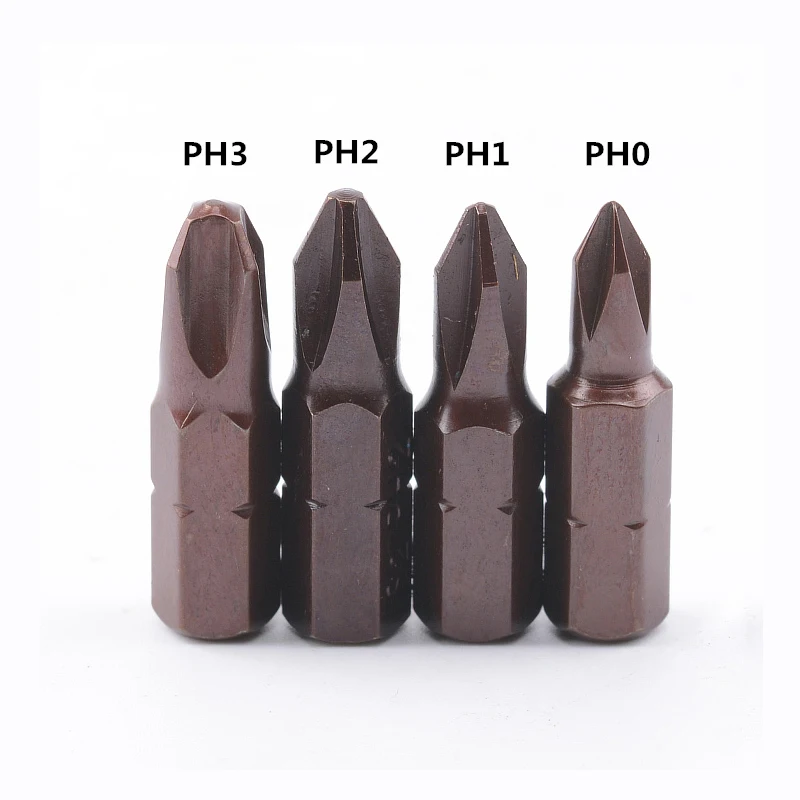 4Pcs/Set 1/4 Inch Hex Shank PH Phillips Cross Head Screwdriver Bits Tools 25MM PH0 PH1 PH2 PH3