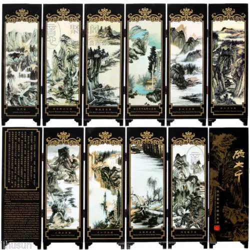 China collection Lacquer ware painting beauty folding screen- Unique Romance