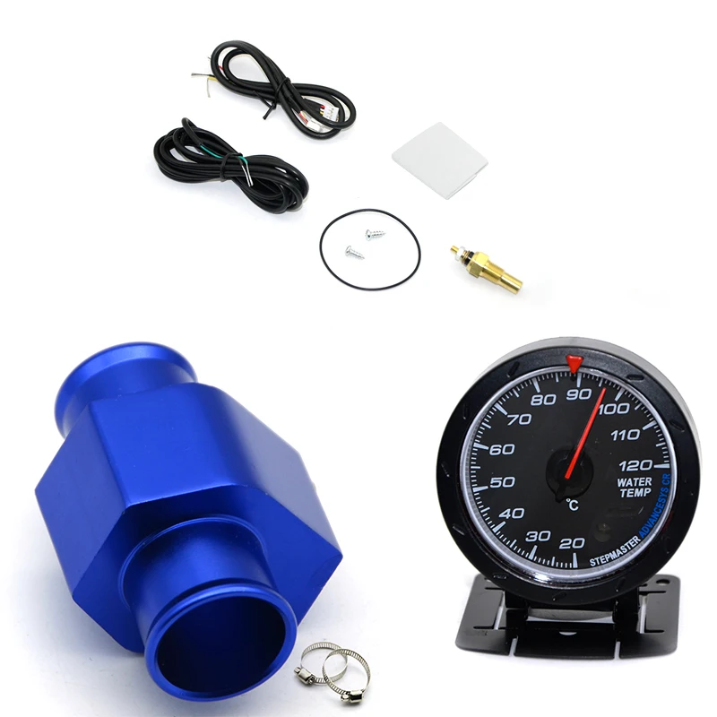 60MM Car Water Temperature Gauge 20-120℃ With Water Temp Joint Pipe Sensor Adapter 1/8NPT