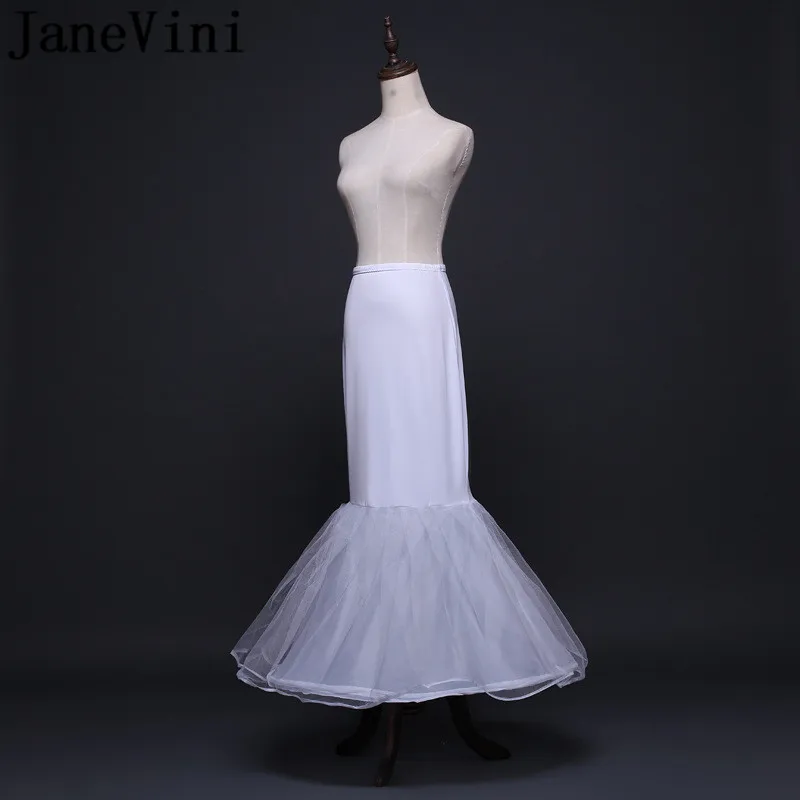 JaneVini Sereia Branco Longo Casaco Pequeno de Casamento Underskirt Petticoat para Vestido de Noiva Tul Blanco Nupcial da Crinolina Anáguas