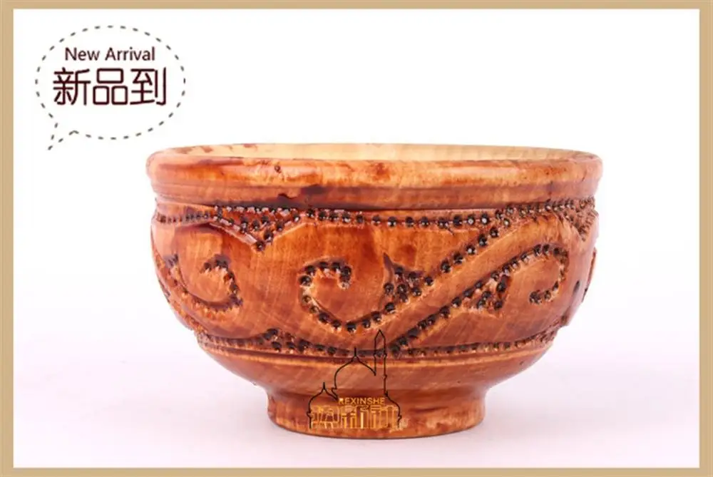 Hand bowl of yogurt drink horse milk in Xinjiang poplar bowl