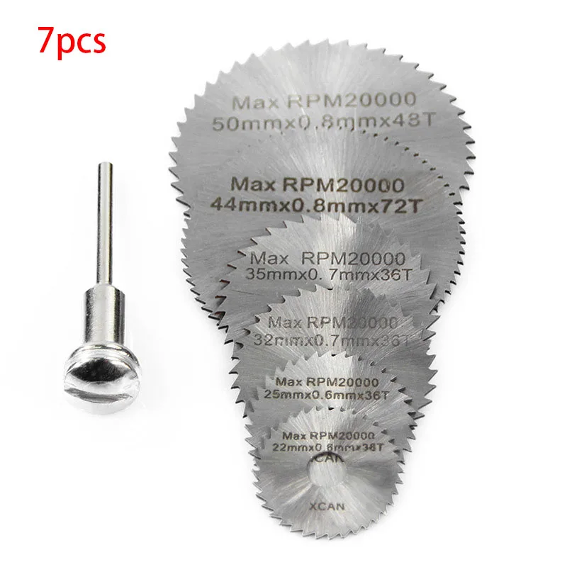 7Pcs Dremel Accessories Rotary Tool Circular Saw Blades Cutting Discs for Mini Drill Wood Cutting Power Tool 22/25/32/35/44/50mm