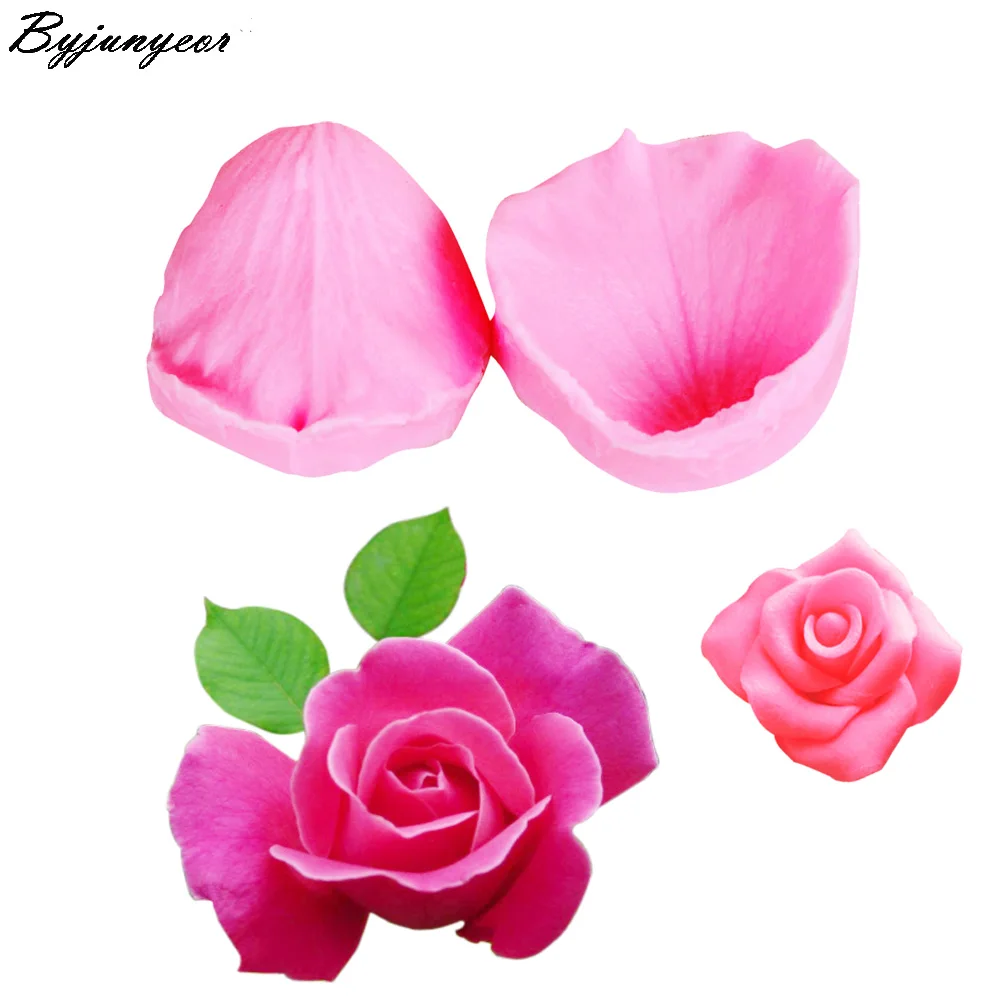 2PCS Rose Petal Veiners Silicone Mold Fondant Mould Cake Decorating Tool Gumpaste Mold Sugarcraft Clay Water Paper Moulds M172